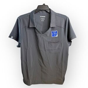 Scrubstar Performance‎ Collar Top Moisture Wicking Scrub Gray XL